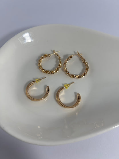 Set x2 Aros Texturados Gruesos