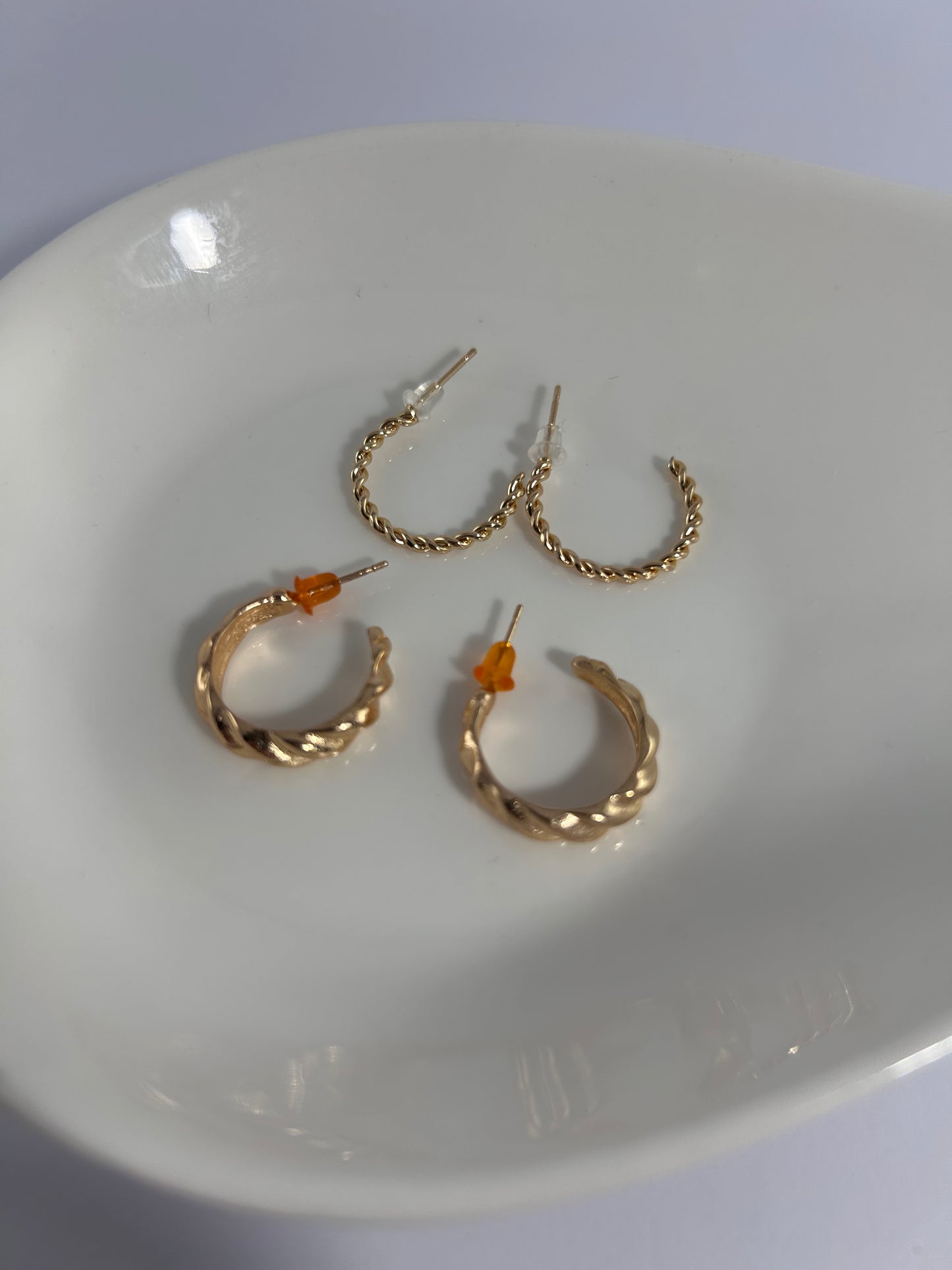 Set x2 aros Texturados Finos