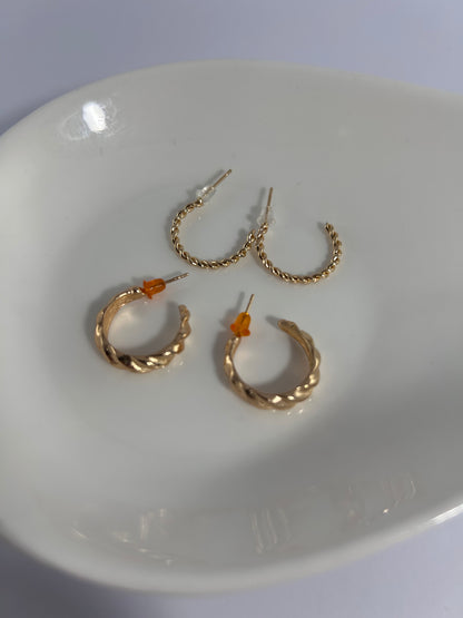 Set x2 aros Texturados Finos